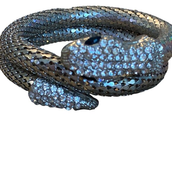 Set Of 4 Metal & Crystal Fashion Bracelets With Pearl Detailing & Snake Design - Picture 6 of 13